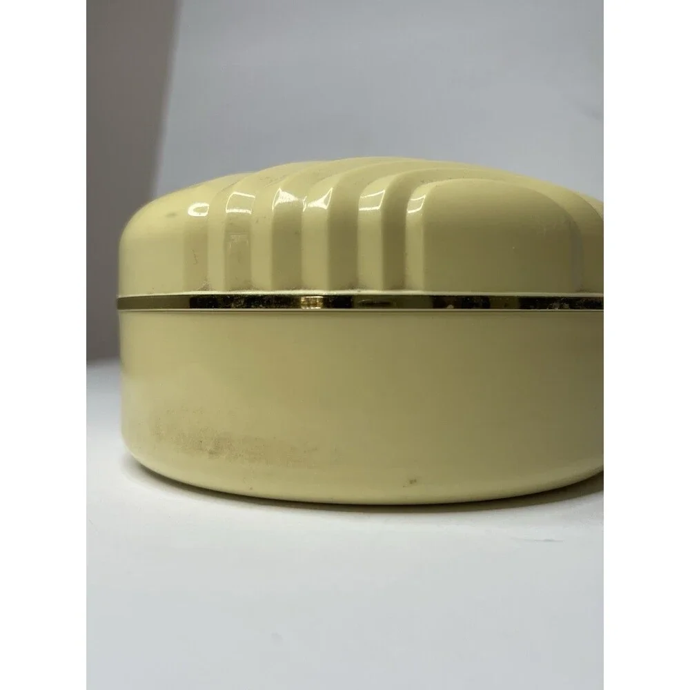 Amage De Givenchy 5oz Body Powder Container Only Vintage Butter Yellow Gold Rim